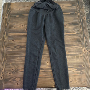 Women’s A Glow Maternity Leggings M Charcoal Over Belly Stretch Pants